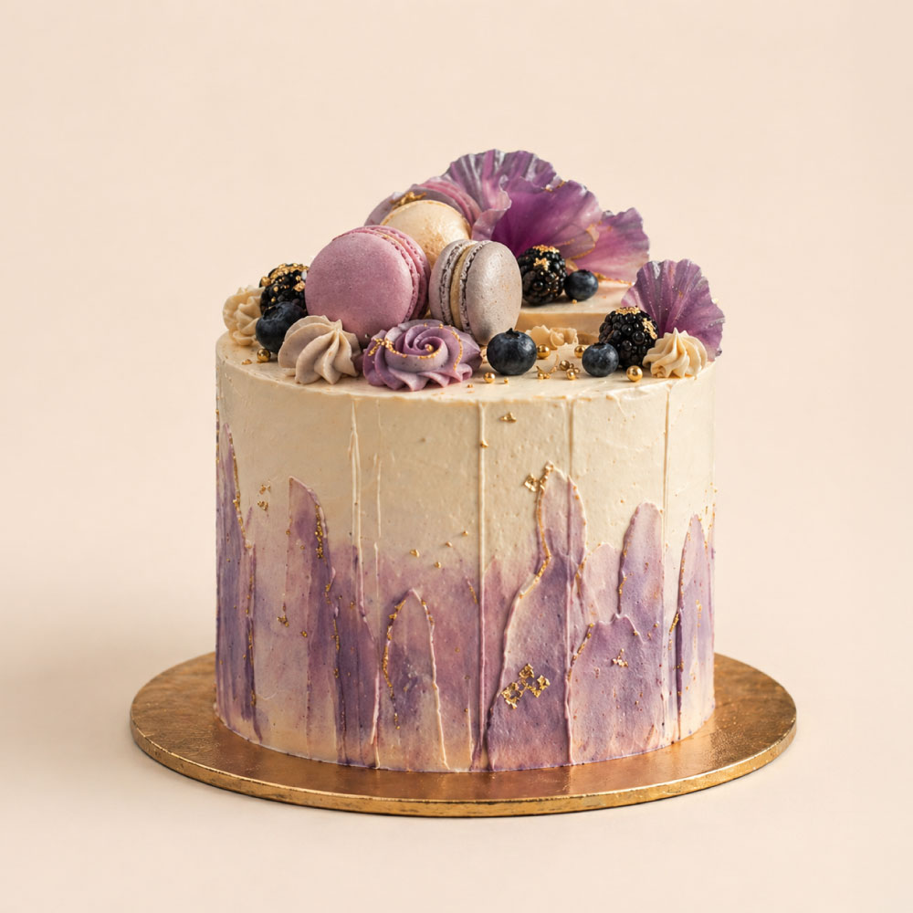 macaron-berry-cake
