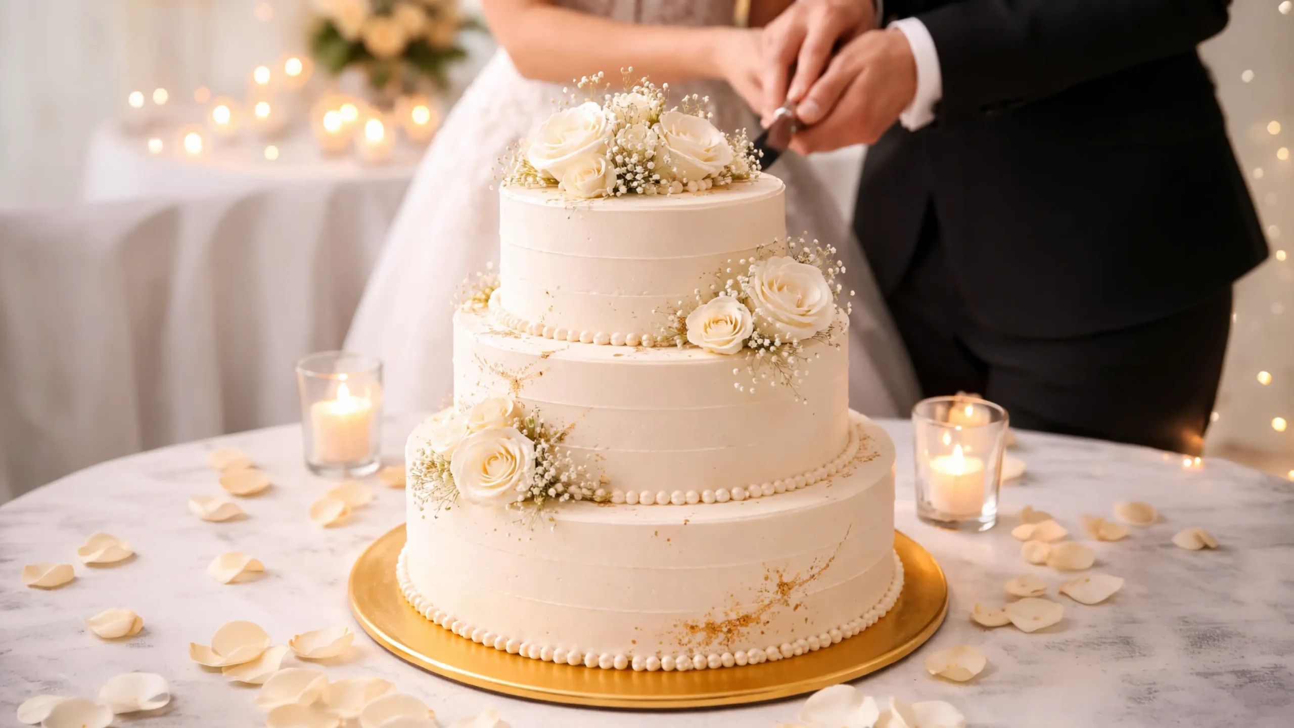 wedding and anniversary cake in Dubai with elegant tiered design and premium finishing